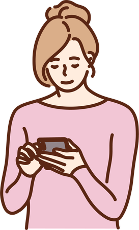 Girl likes to chat on social media application  Illustration