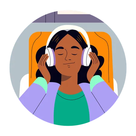 Girl Listening music  Illustration