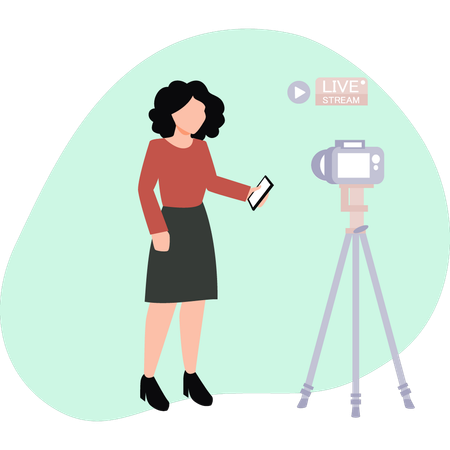 Girl live streaming  Illustration