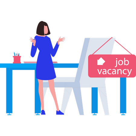 Girl looking at job vacancy  Illustration