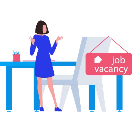 Girl looking at job vacancy  Illustration