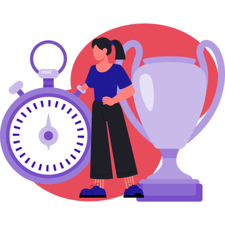 Girl looking compass  Illustration