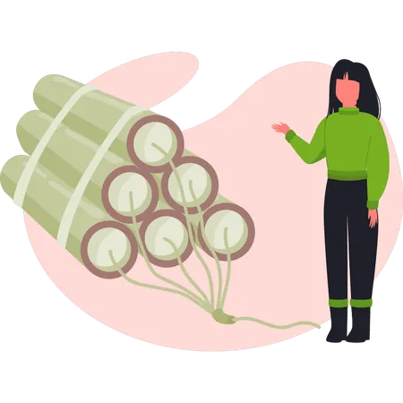 Girl  looking dynamite material  Illustration