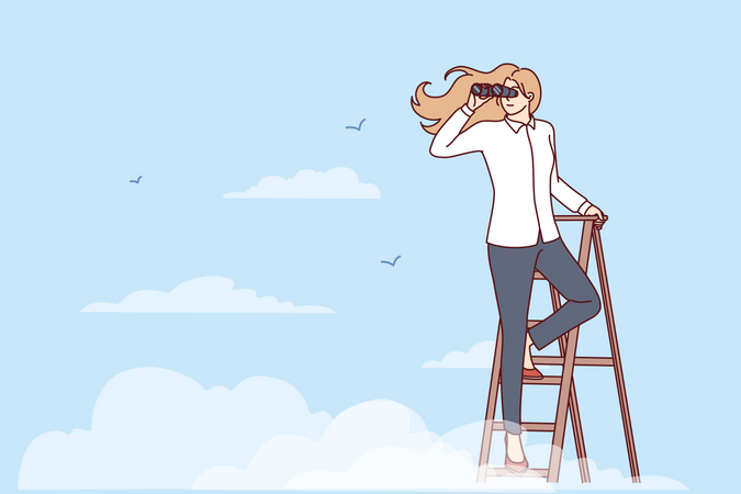Girl looking for opportunity  Illustration