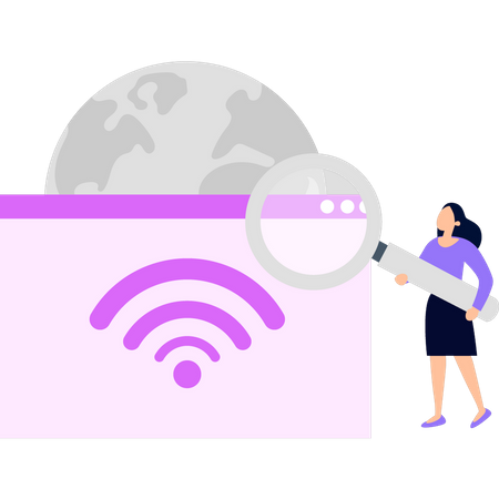 Girl looking for wifi  Illustration