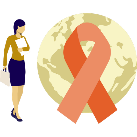 Girl looking world aids day  Illustration