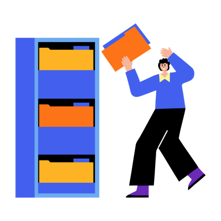Girl losing business file  Illustration