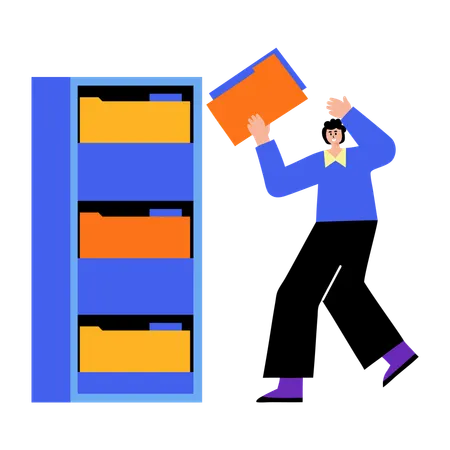 Girl losing business file  Illustration