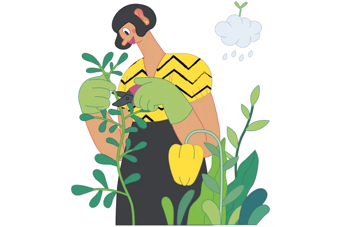 Girl loves gardening  Illustration