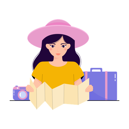 Girl loves to travel  Illustration