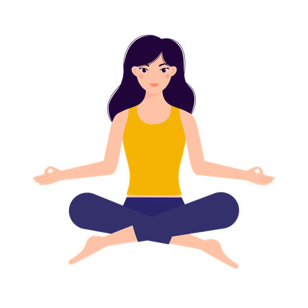 Girl loves yoga  Illustration