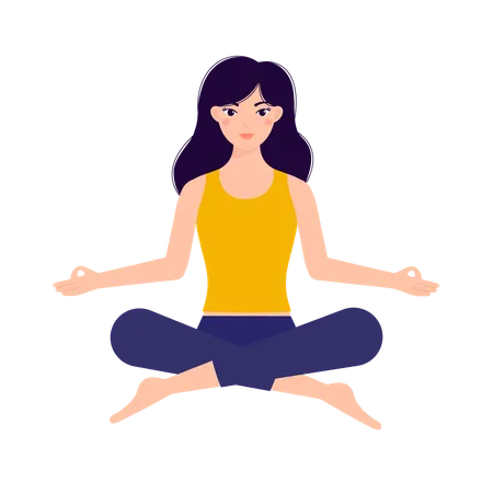 Girl loves yoga  Illustration