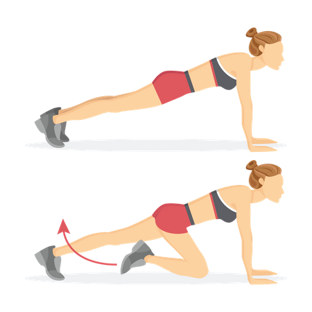 Girl Lower running exercise  Illustration