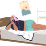 sleeping in bad illustrations free