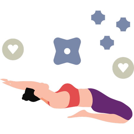 Girl Lying In Yoga Pose  Illustration