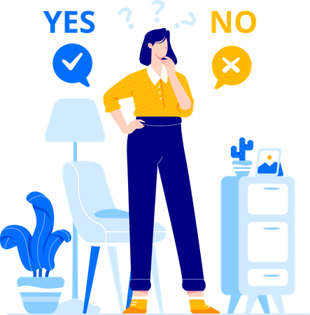 Girl making career decision  Illustration