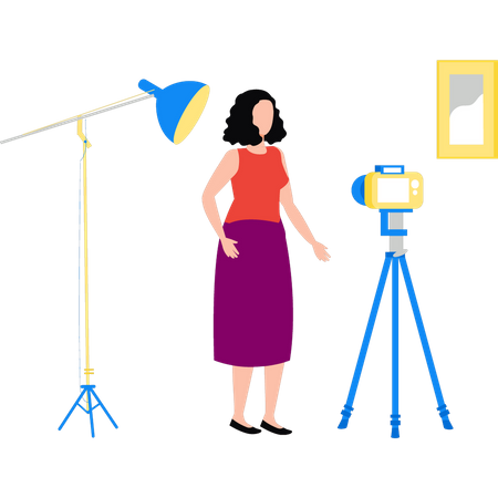 Girl making content videos  Illustration