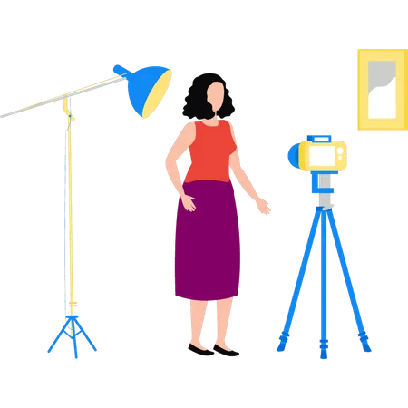 Girl making content videos  Illustration