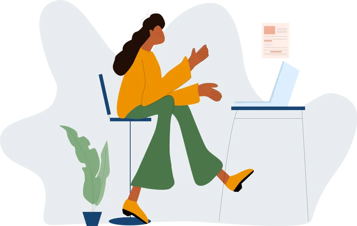 Girl making CV  Illustration