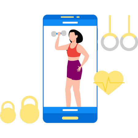 Girl making exercise videos  Illustration