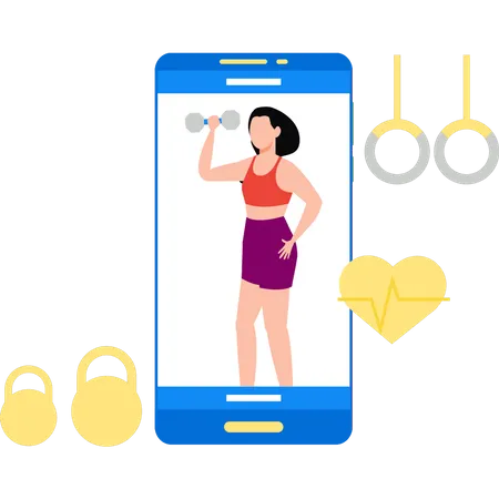 Girl making exercise videos  Illustration