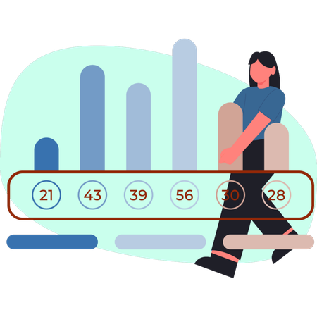 Girl making finance graph  Illustration