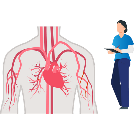 Girl making heart report  イラスト