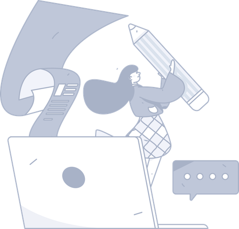 Girl making list  Illustration