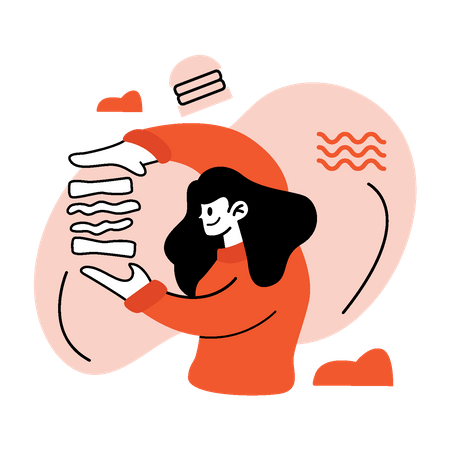 Girl making Meal  Illustration