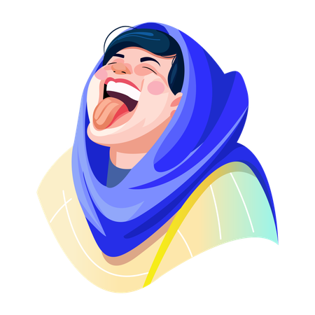 Girl making mocking face  Illustration