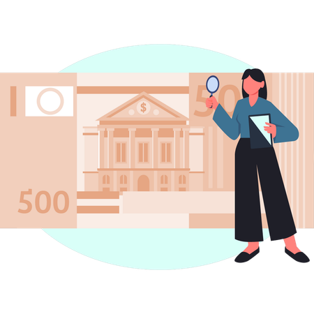 Girl making online payment through online bank  Illustration