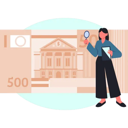 Girl making online payment through online bank  Illustration