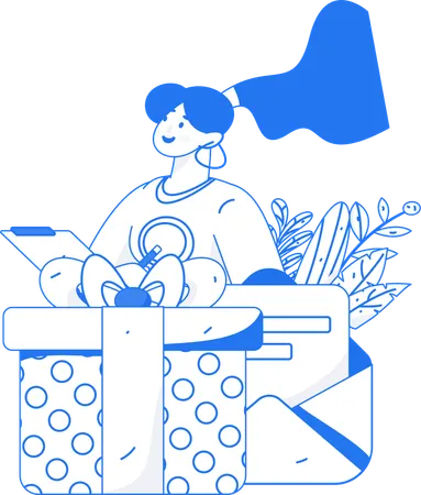 Girl making order list  Illustration