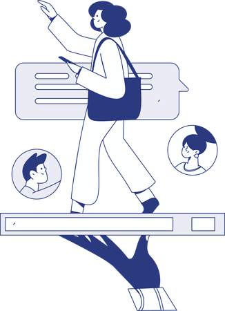 Girl making recruitment strategies  Illustration