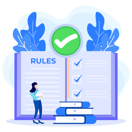 Girl Making Rules Checklist  Illustration