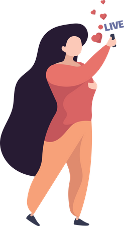 Girl Making Selfie  Illustration