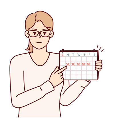 Girl making task schedule  Illustration