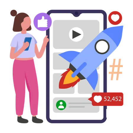 Girl making Viral Content  Illustration