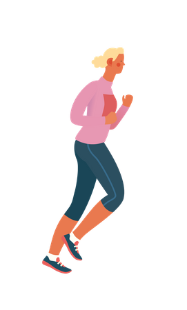 Girl Marathon runner Illustration
