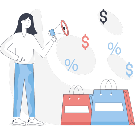 Offre de réduction marketing pour filles  Illustration