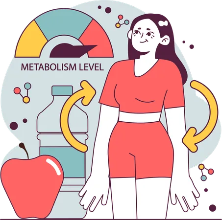 Girl measuring Metabolic level  Illustration
