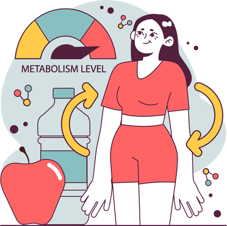 Girl measuring Metabolic level  Illustration