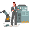 girl mechanic dressed illustration