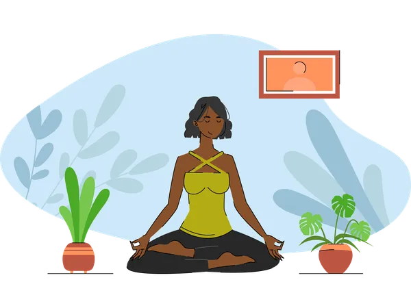 Girl meditating  Illustration