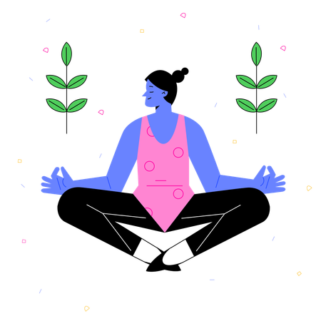 Girl meditating  Illustration