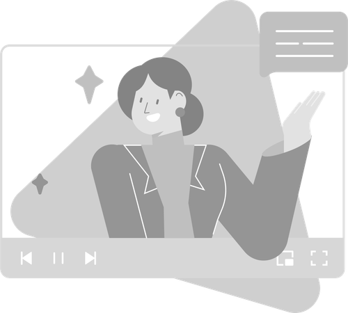 Girl Messaging With Video Content  Illustration
