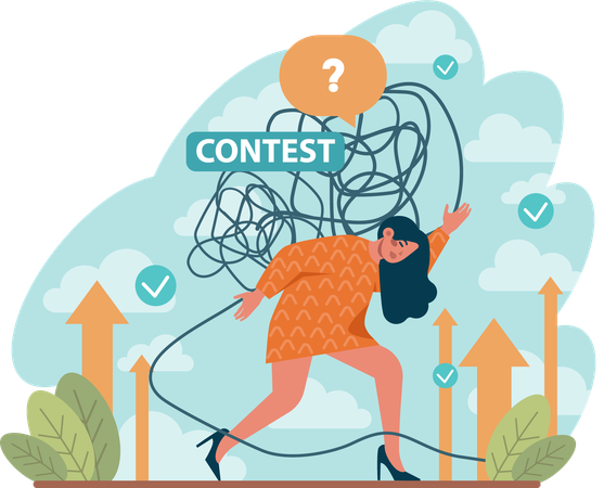 Girl need help for contest growth  Illustration