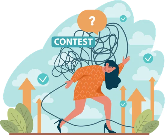 Girl need help for contest growth  Illustration