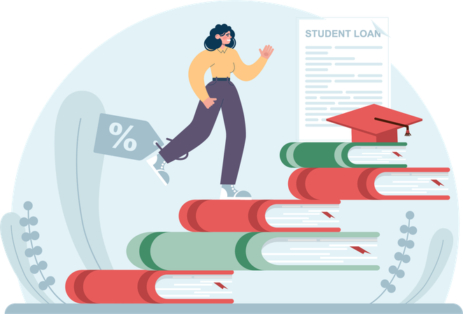 Girl need student loan  Illustration