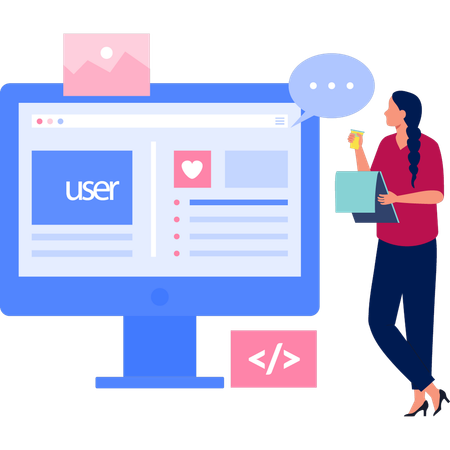 Girl noting down user id and password  Illustration